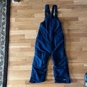 Lands End kids snow bibs unisex navy blue size 6 good used condition